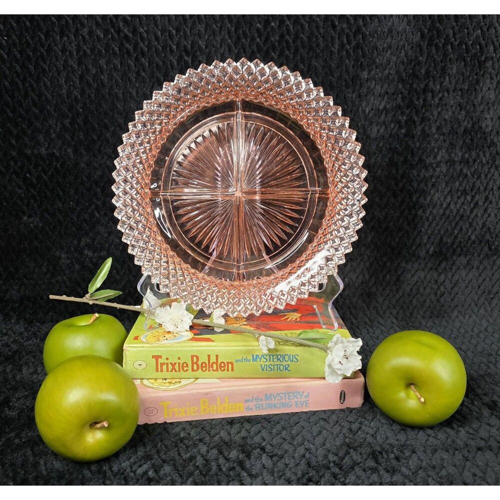 Vintage Anchor Hocking | Miss America Pink Depression Glass Divided Tray | 8.75"